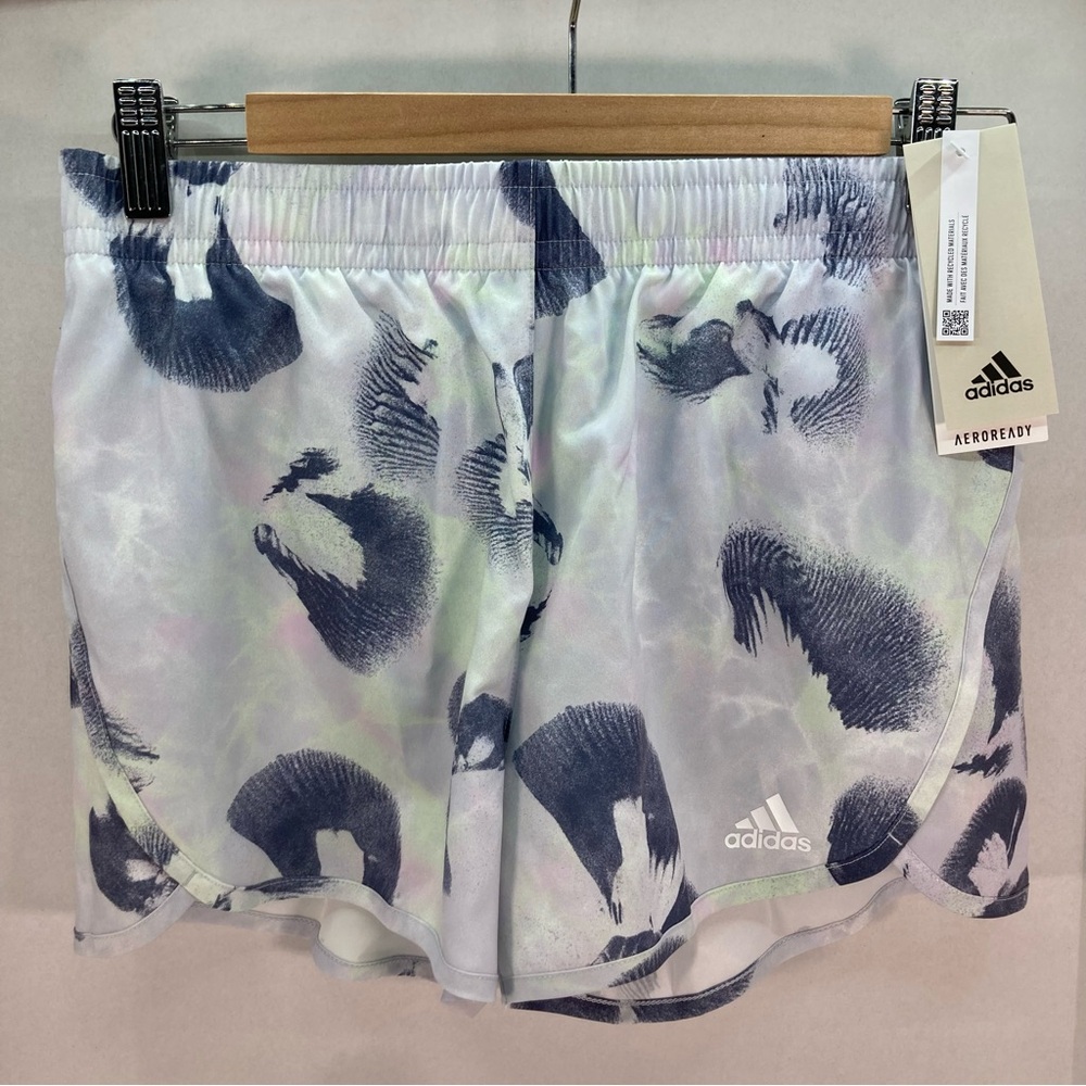 NWT Adidas Green and Gray Patterned  Aeroready Shorts